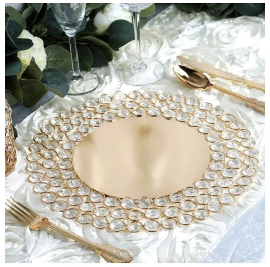 Crystal gold charger plate
