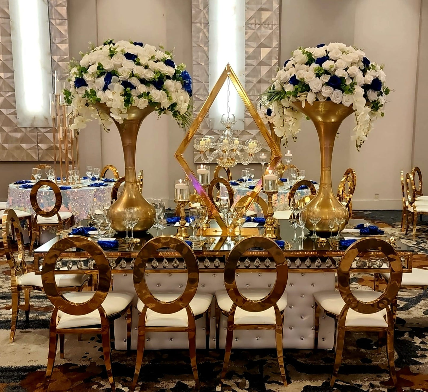 Circle gold chairs