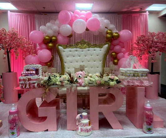 Pink Girl letter set for baby shower