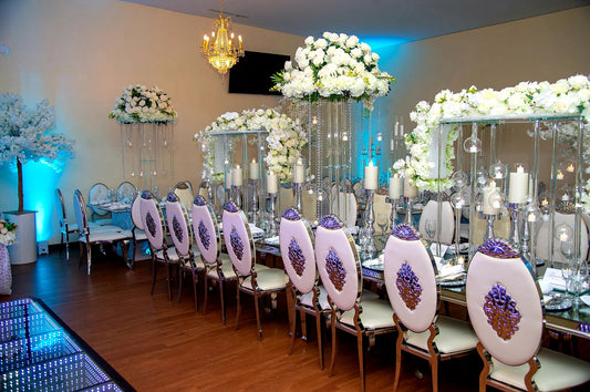 VIP silver and white chairs