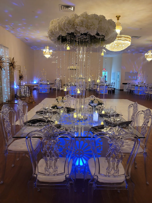 Led glass table