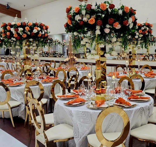 Gold  mirror flower stand