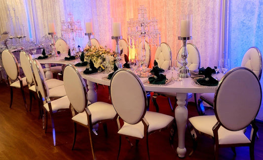 Silver and white VIP chair